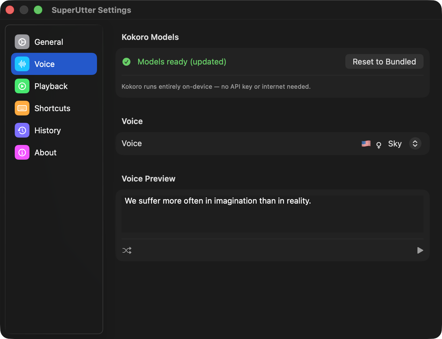Voice selection